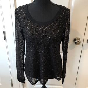 Sanctuary Open Knit Metallic Sweater